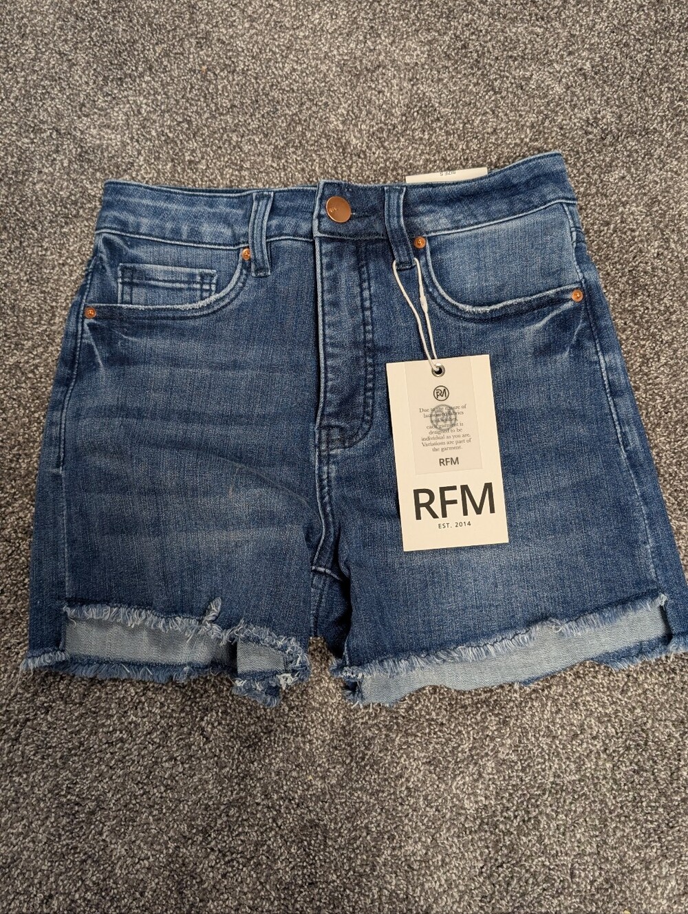 RFM Women's Frayed Hem Denim Shorts